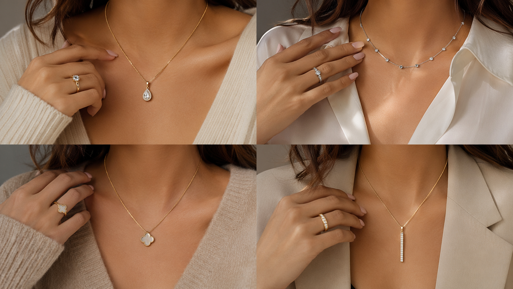 Dreamina virtual necklace try on prompt example 1: Delicate Chain Necklace