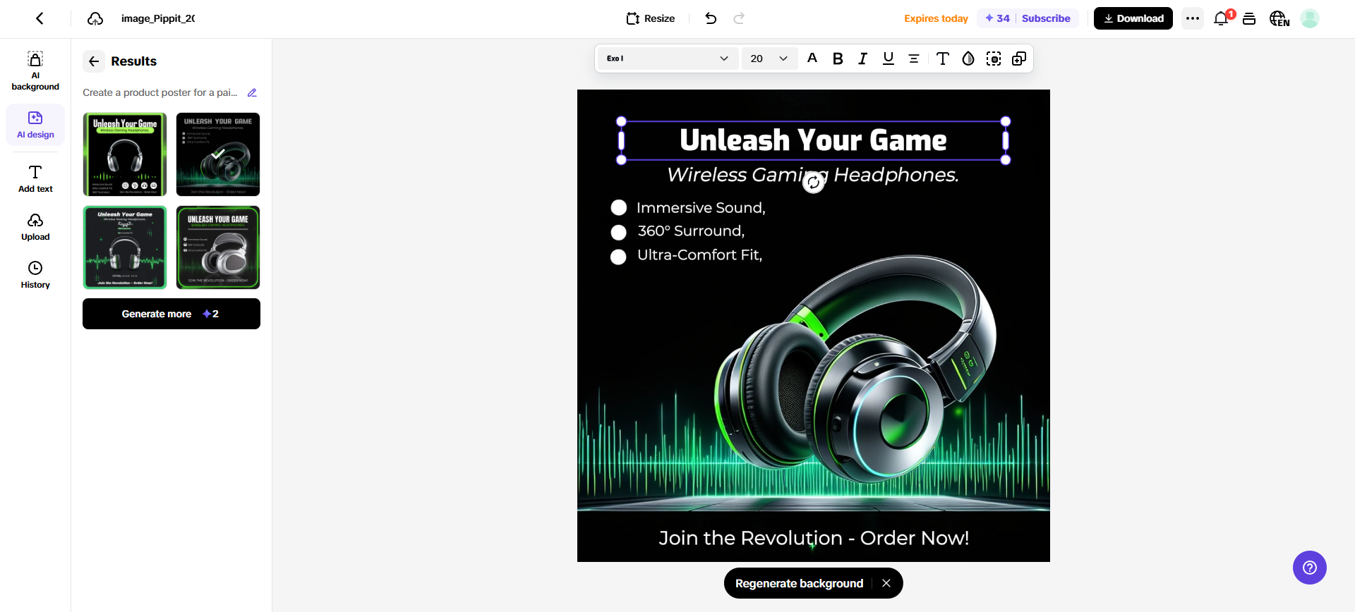 Layout-to-poster option