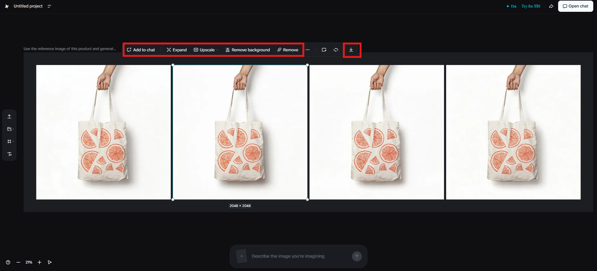Edit or download the generated image