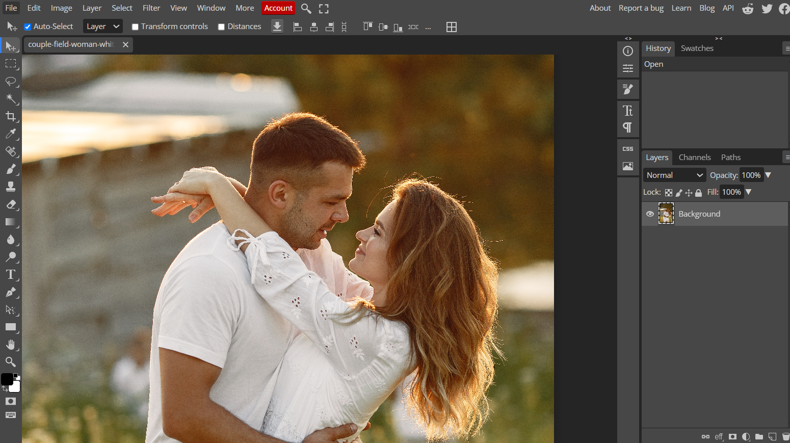 Photopea's editor