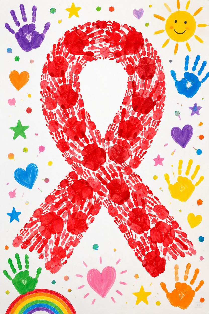Red Ribbon Week handprint poster image generated by Pippit