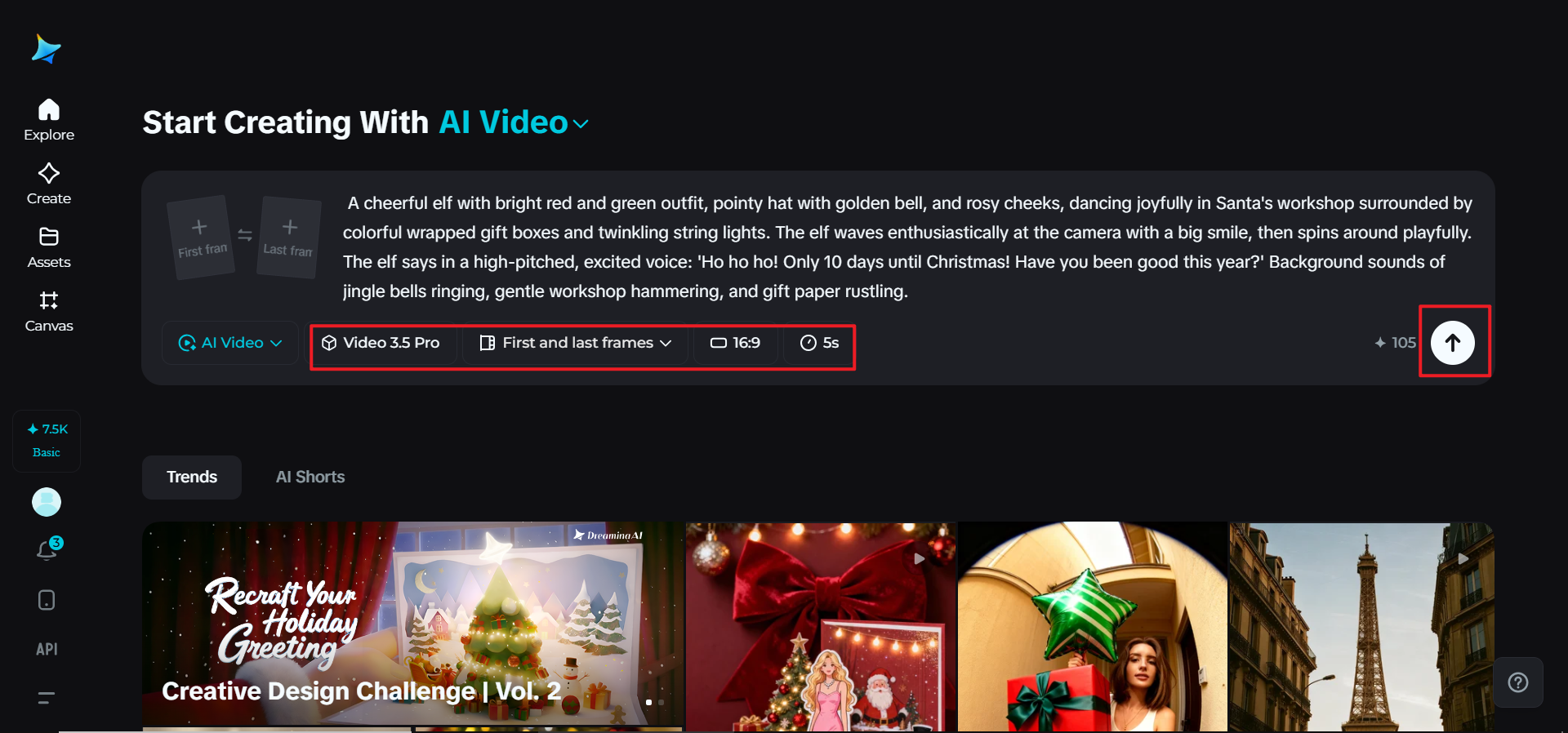 Select the model and generate