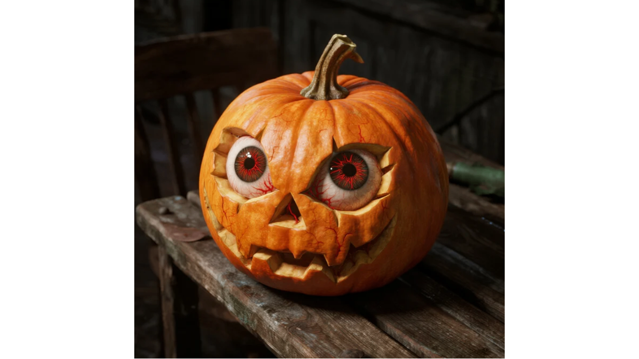 Eyeball with veins pumpkin carving design