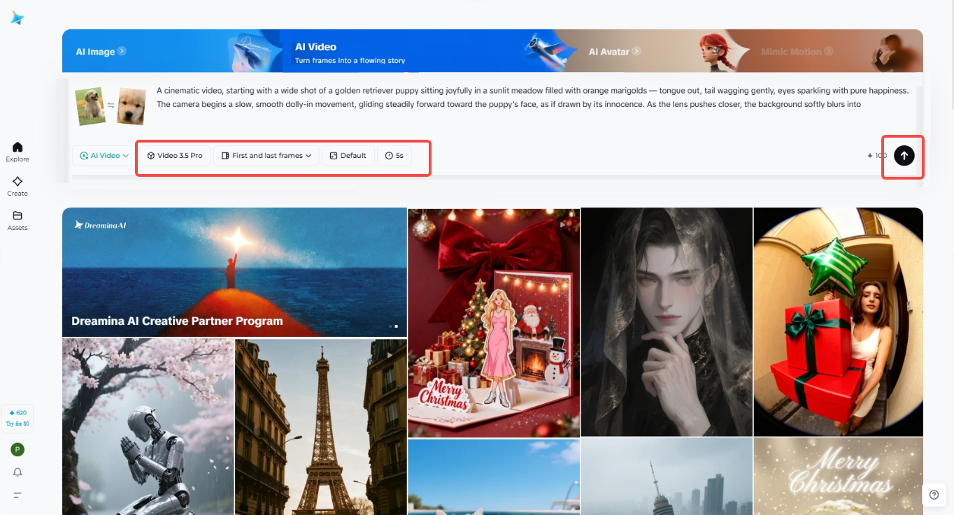 Select the video model and length