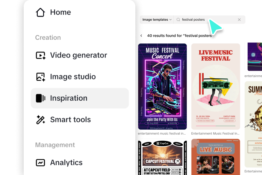 Choose templates or customize your posters