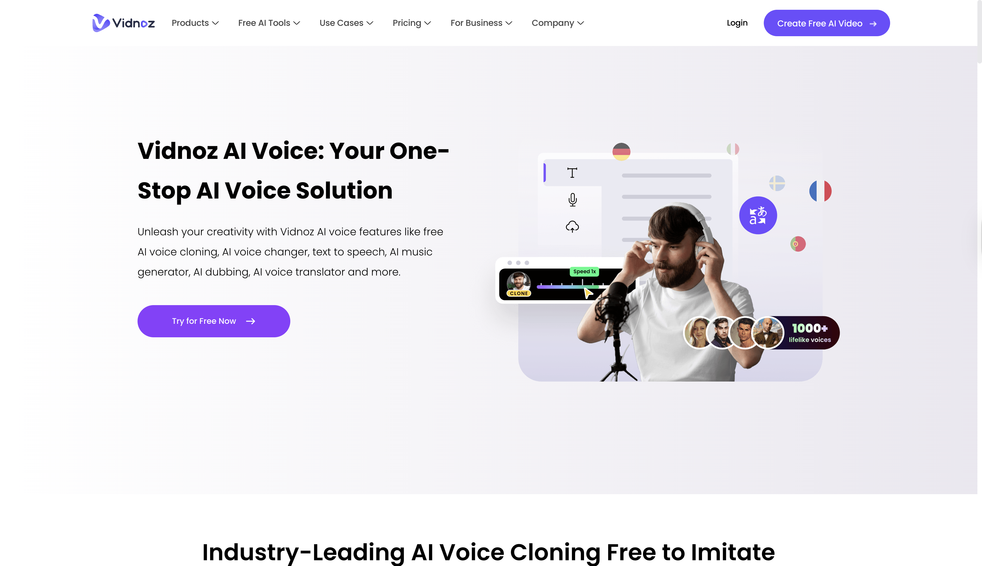 Vidnoz AI interface