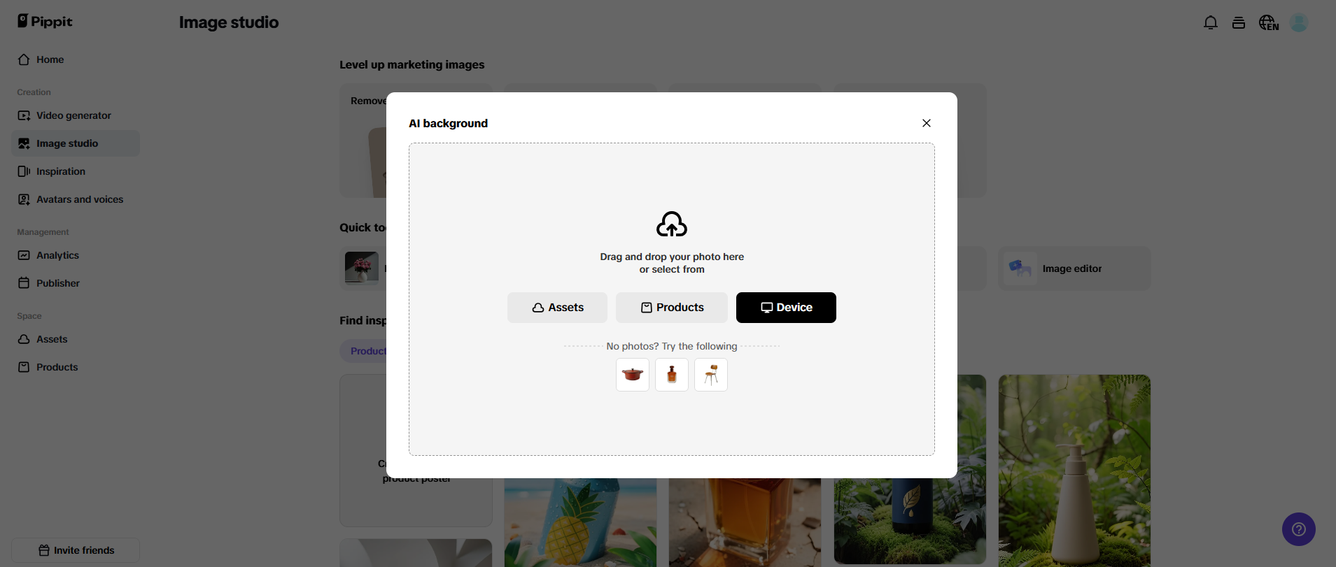 Customized background with AI