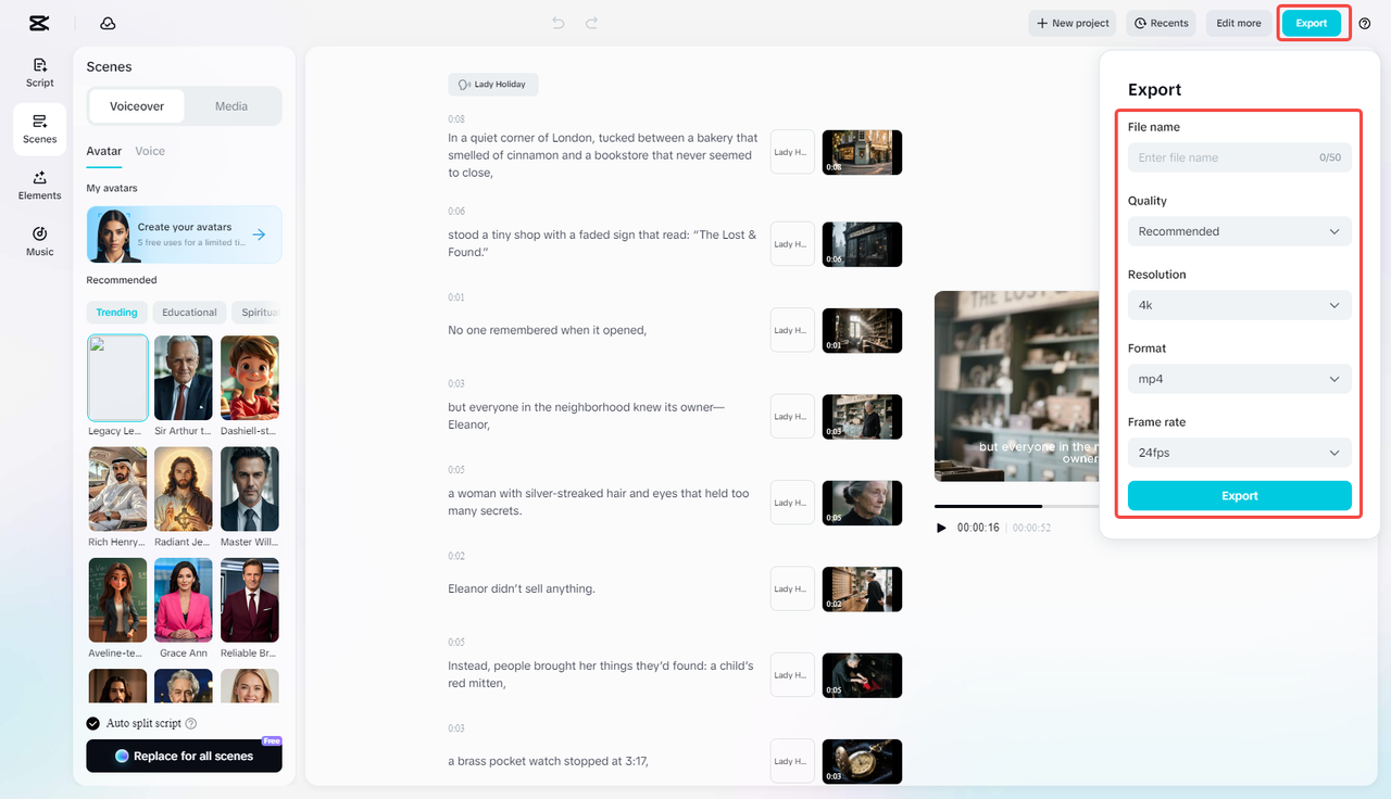 Export your video in high quality