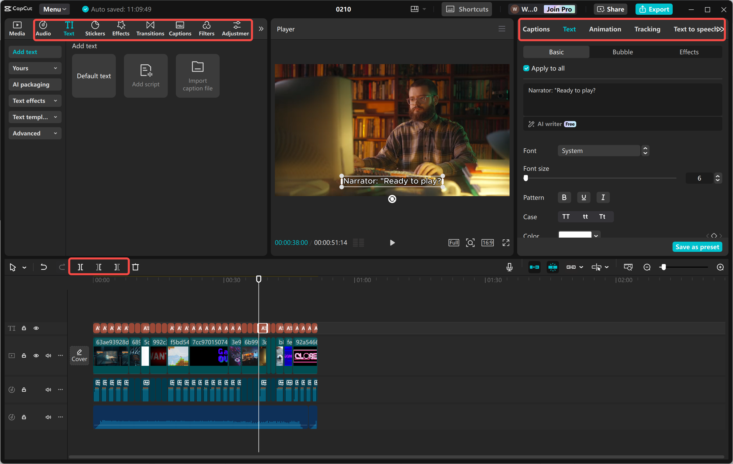 Conversione di script in video nell' CapCut editor video desktop