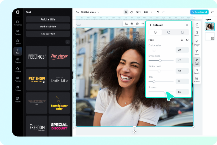 Zvětšete a upravte svou fotografii.