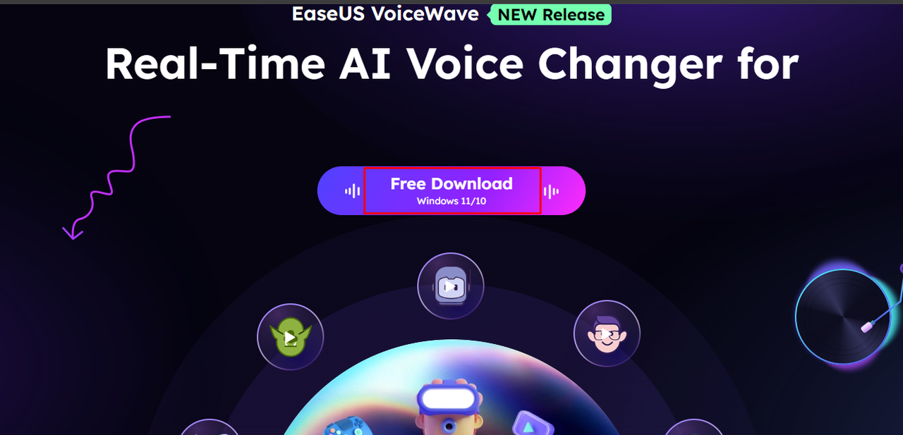 Download EaseUS voice changer from the official website