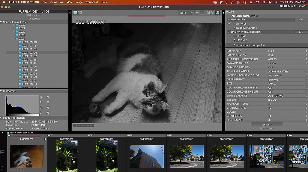 Rozhraní Raw Studio