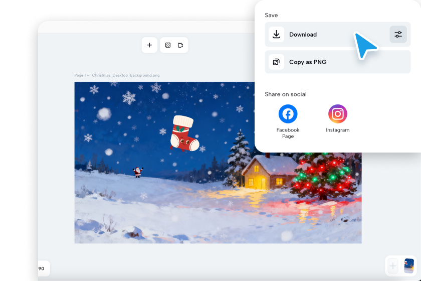 Exporting Christmas background images with CapCut