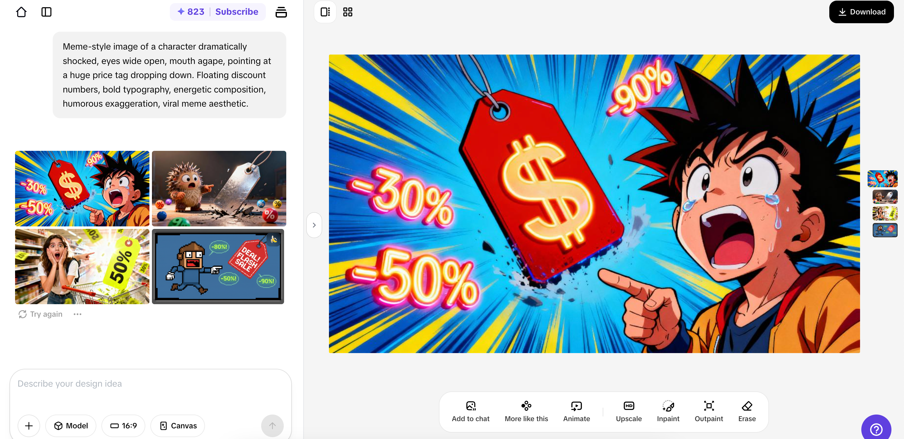 Exporting meme to device