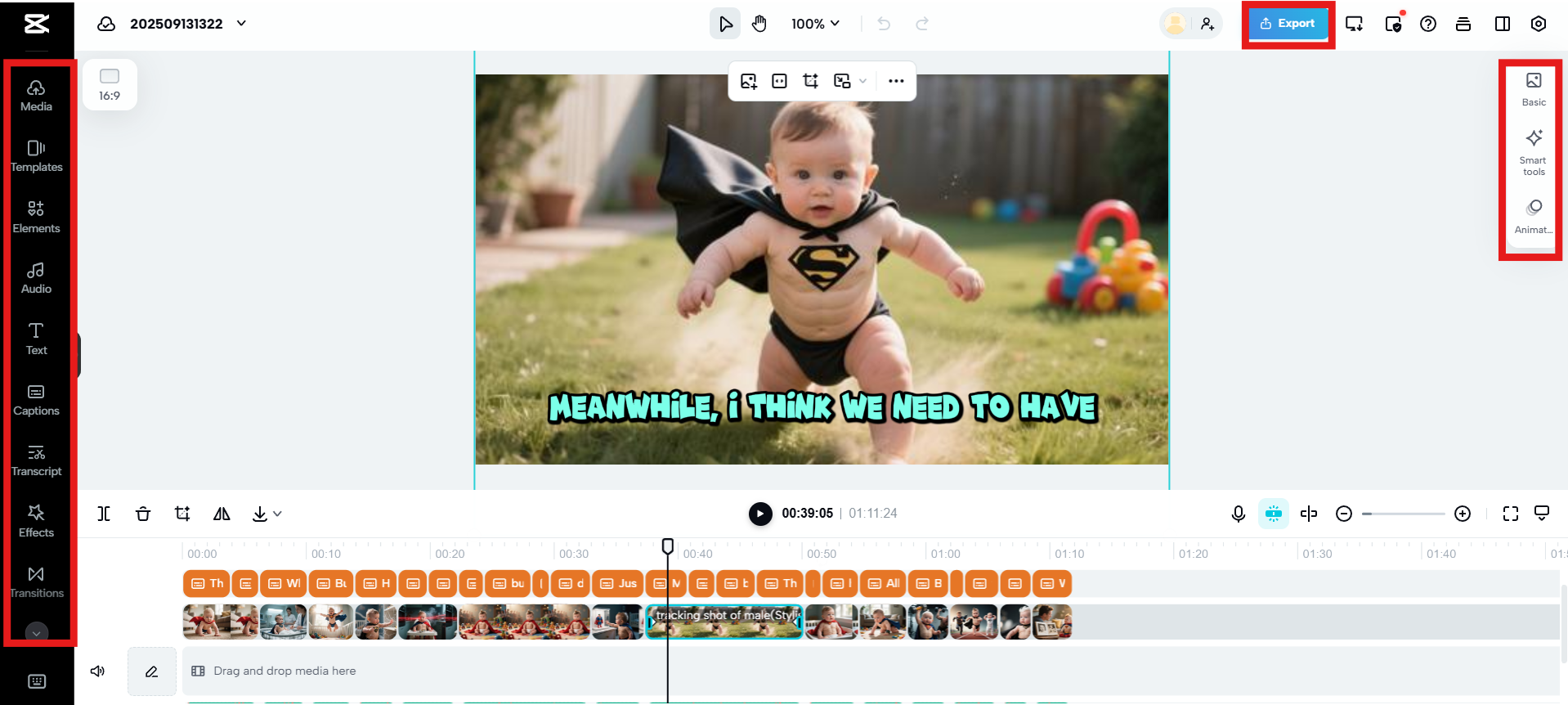 Customize and export the video