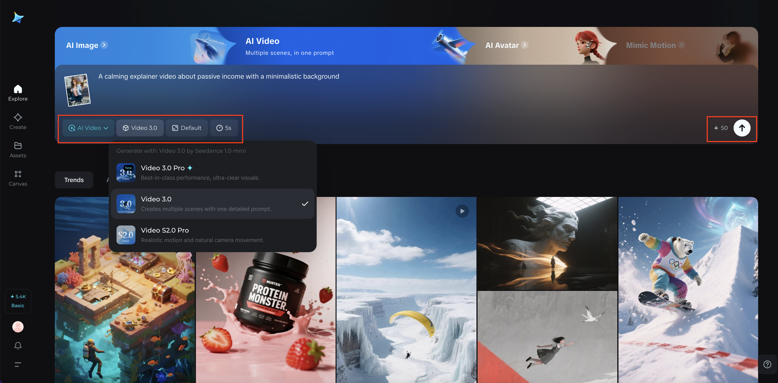 Customize the setting and generate the video