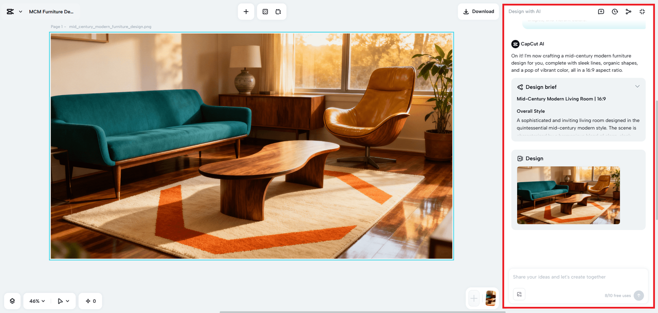 Verfijn uw meubelontwerp met AI-prompts.