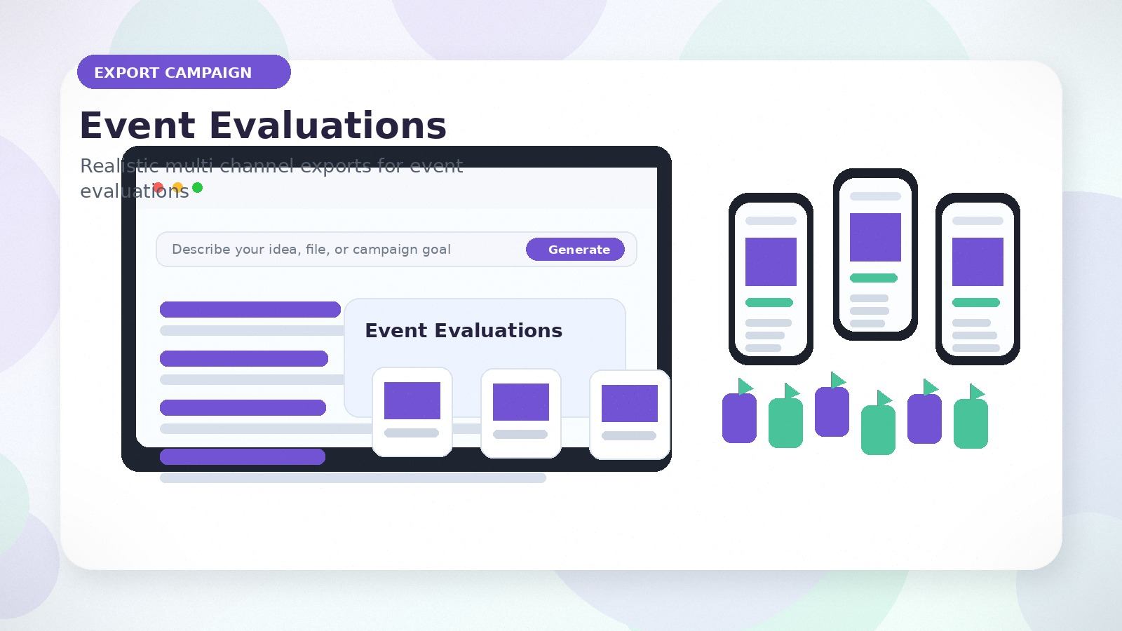 Event Evaluations realistic export campaign visual for event evaluations