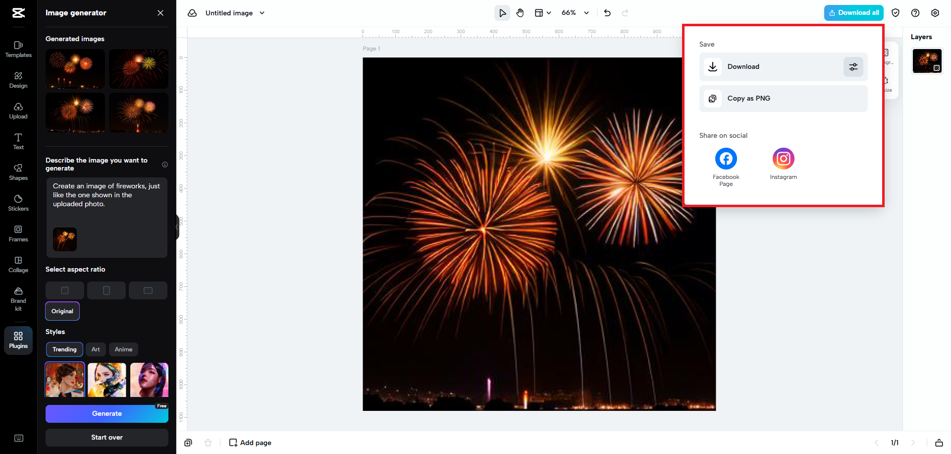 Download your generated image
