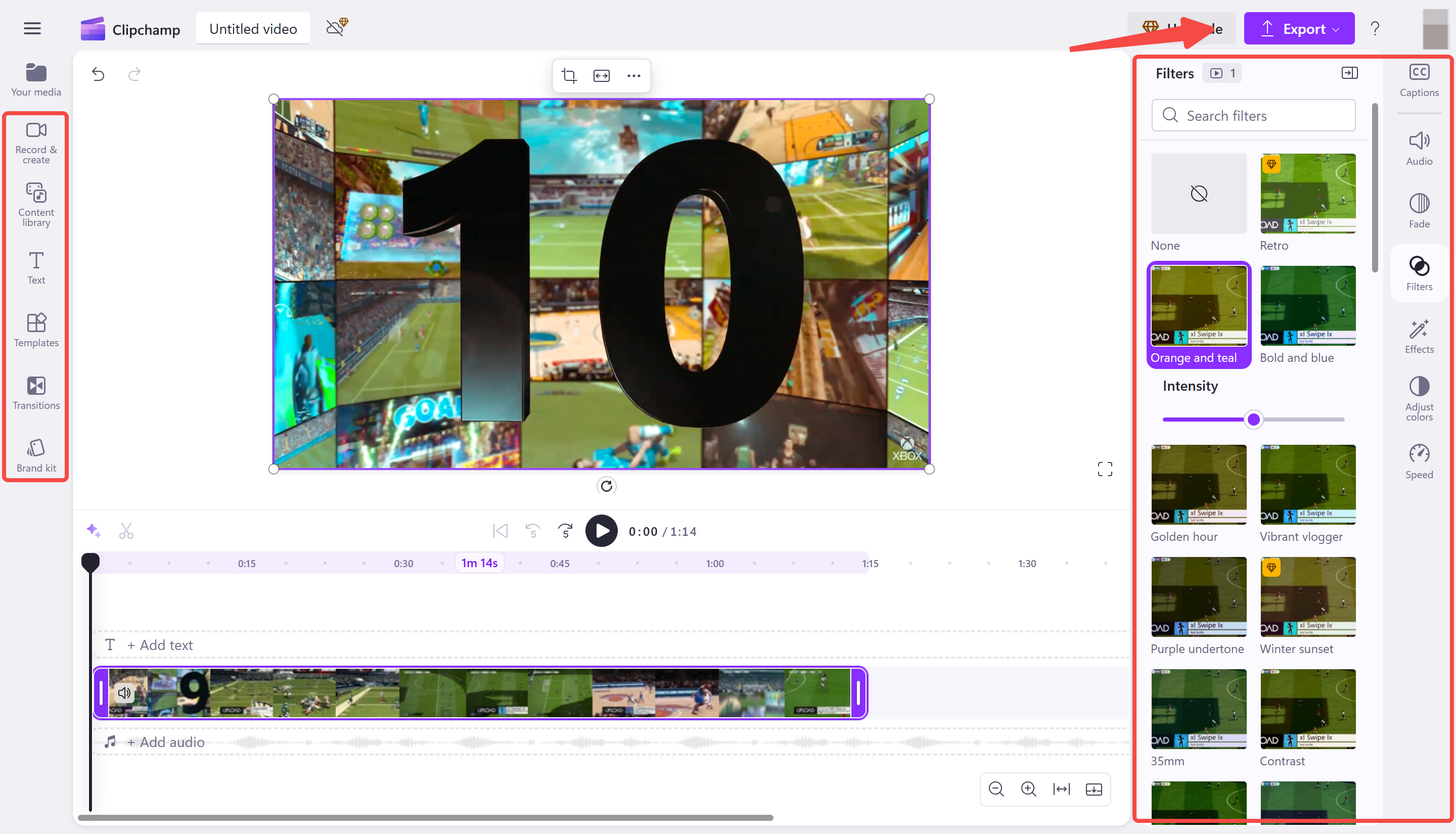 Exportieren eines Videos aus dem Microsoft-Videoeditor