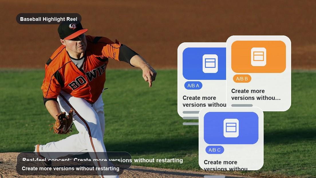 Baseball Highlight Reel Maker realistic image for create more versions without restarting