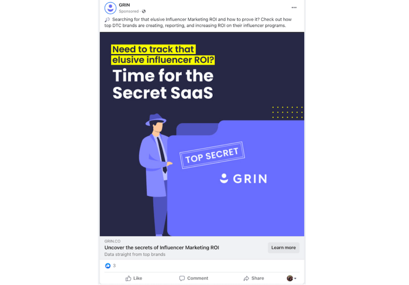 Grin influencer marketing ad