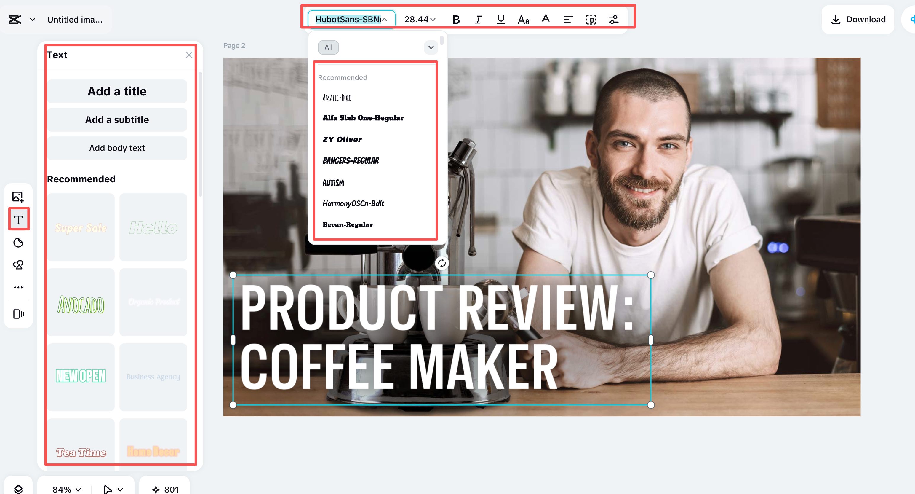 Text and Title Tools
