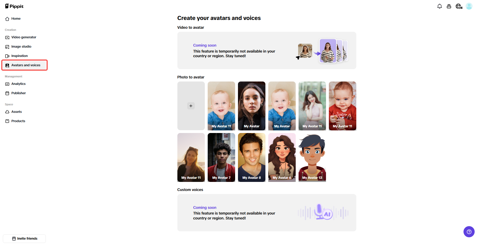 AI-generated avatars & voiceovers