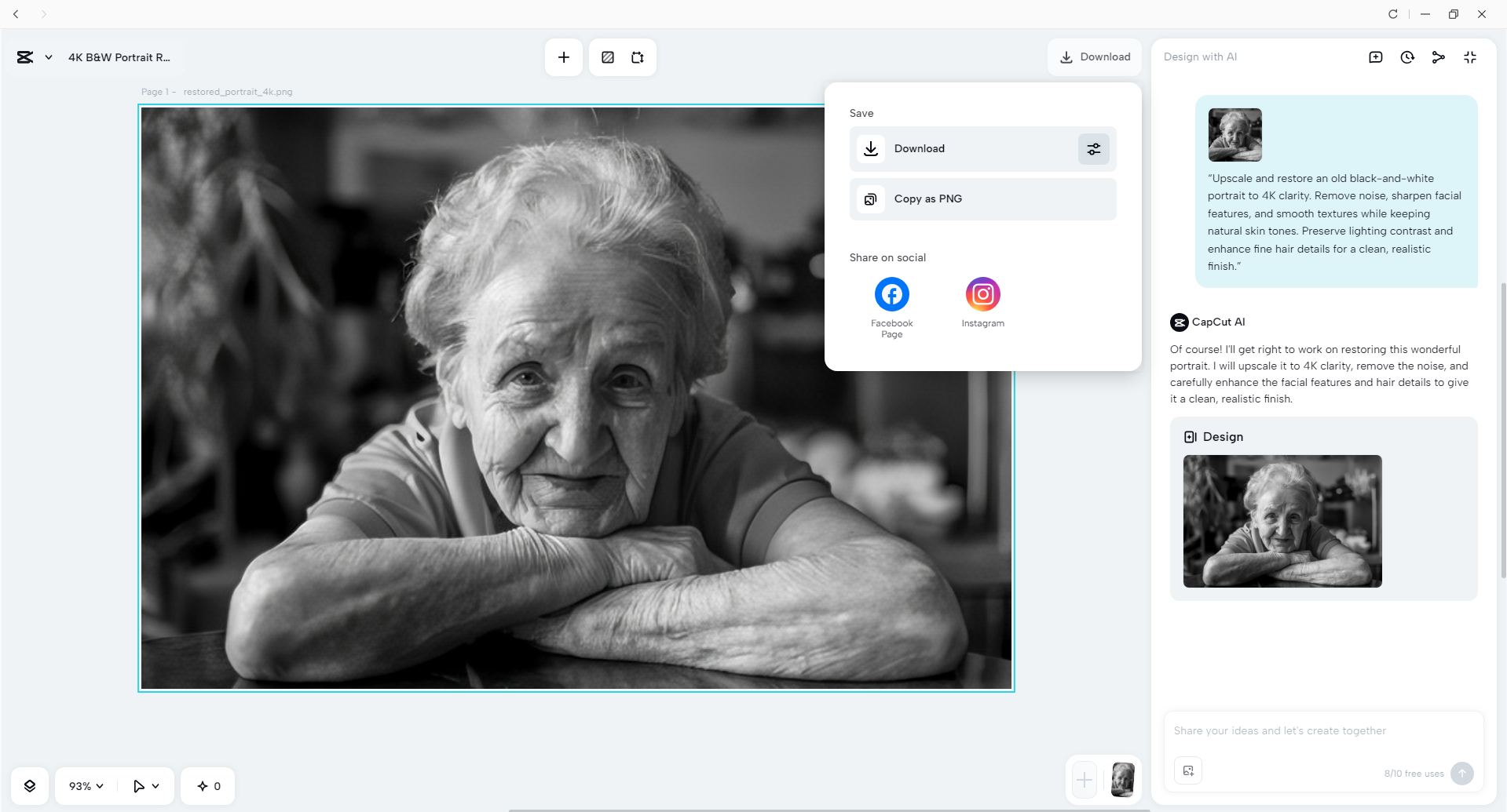 Export your final image