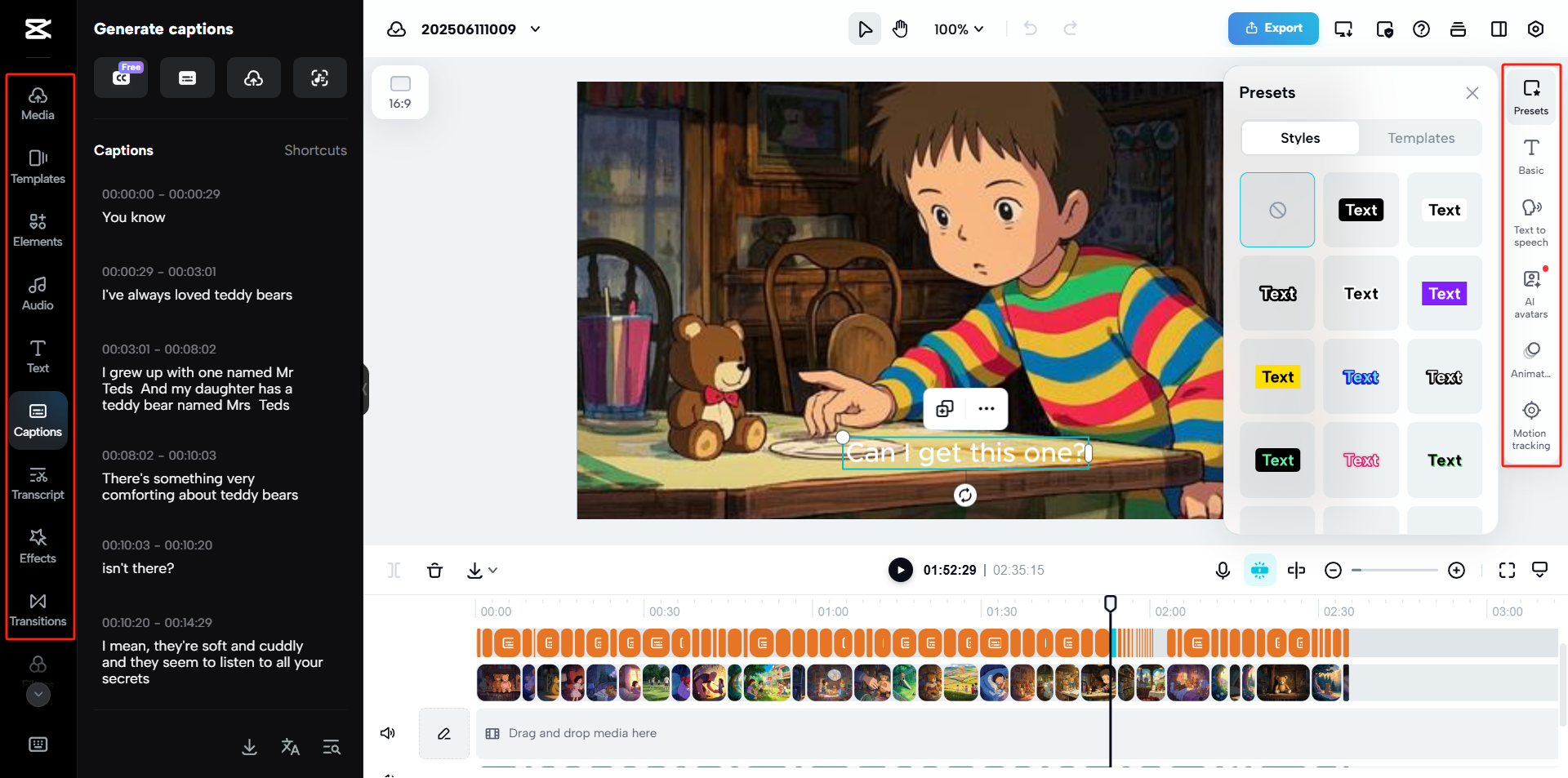 Mehr bearbeiten oder das Video exportieren