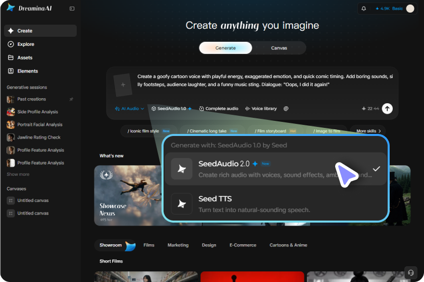 Customize your voice and click generate