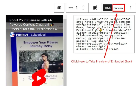 Using a link to embed YouTube Shorts in WordPress