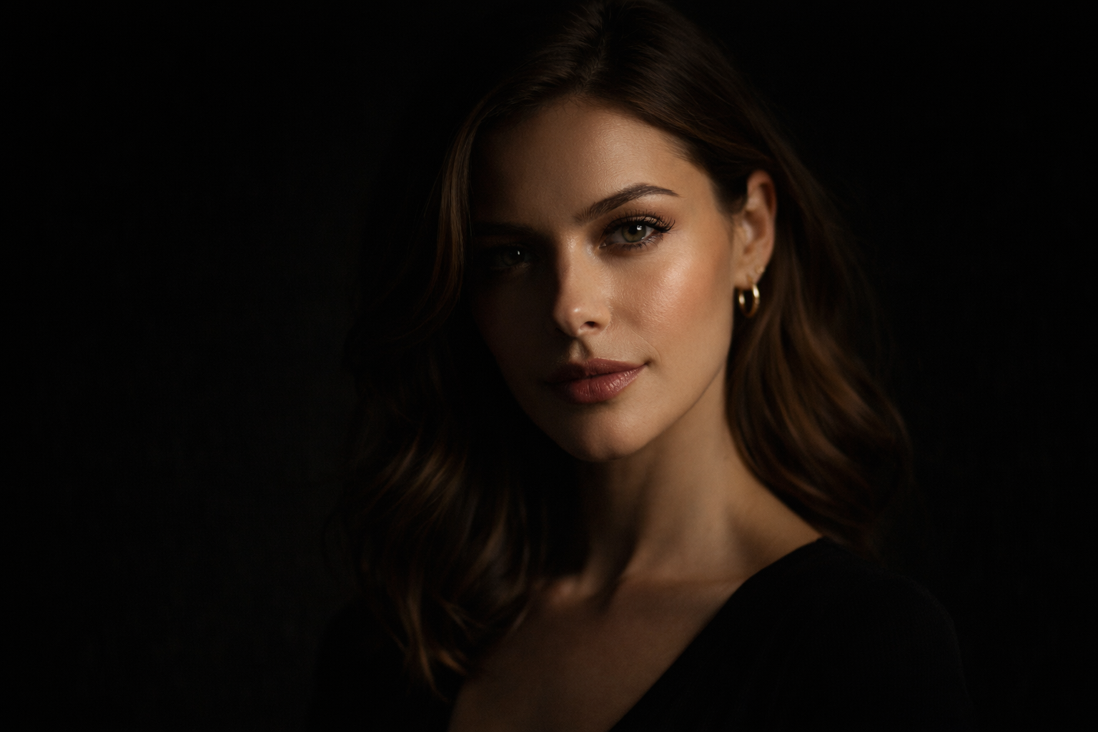 Low-key moody portrait
