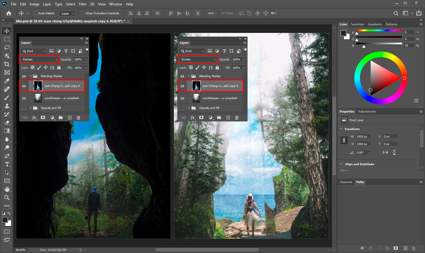 Blending modes