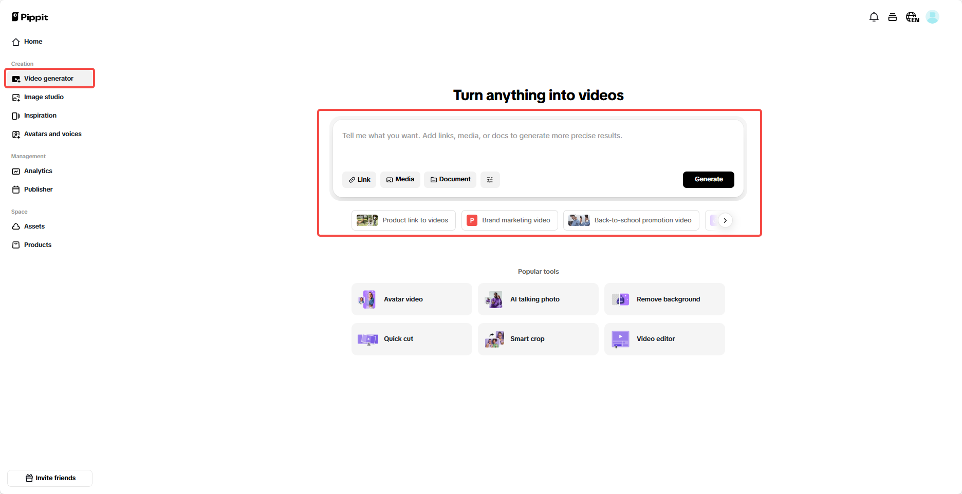 AI video generation
