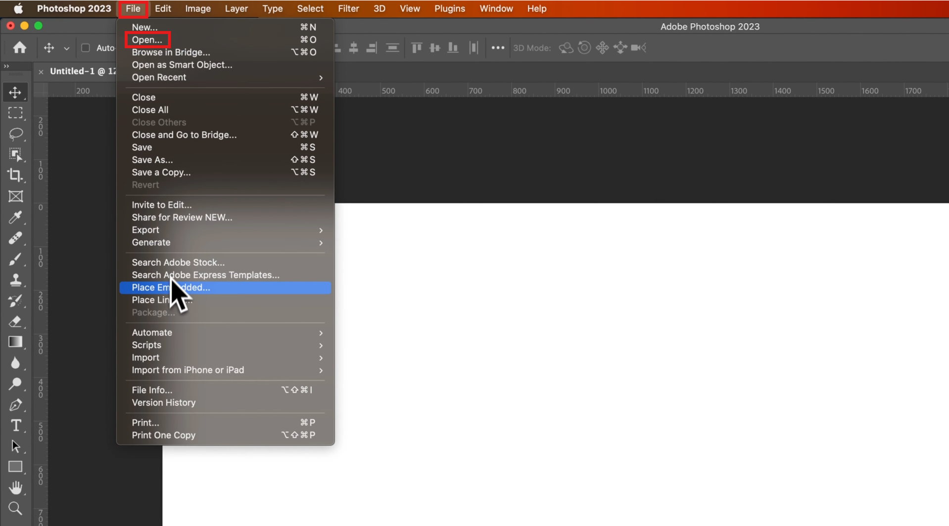 Откройте изображение