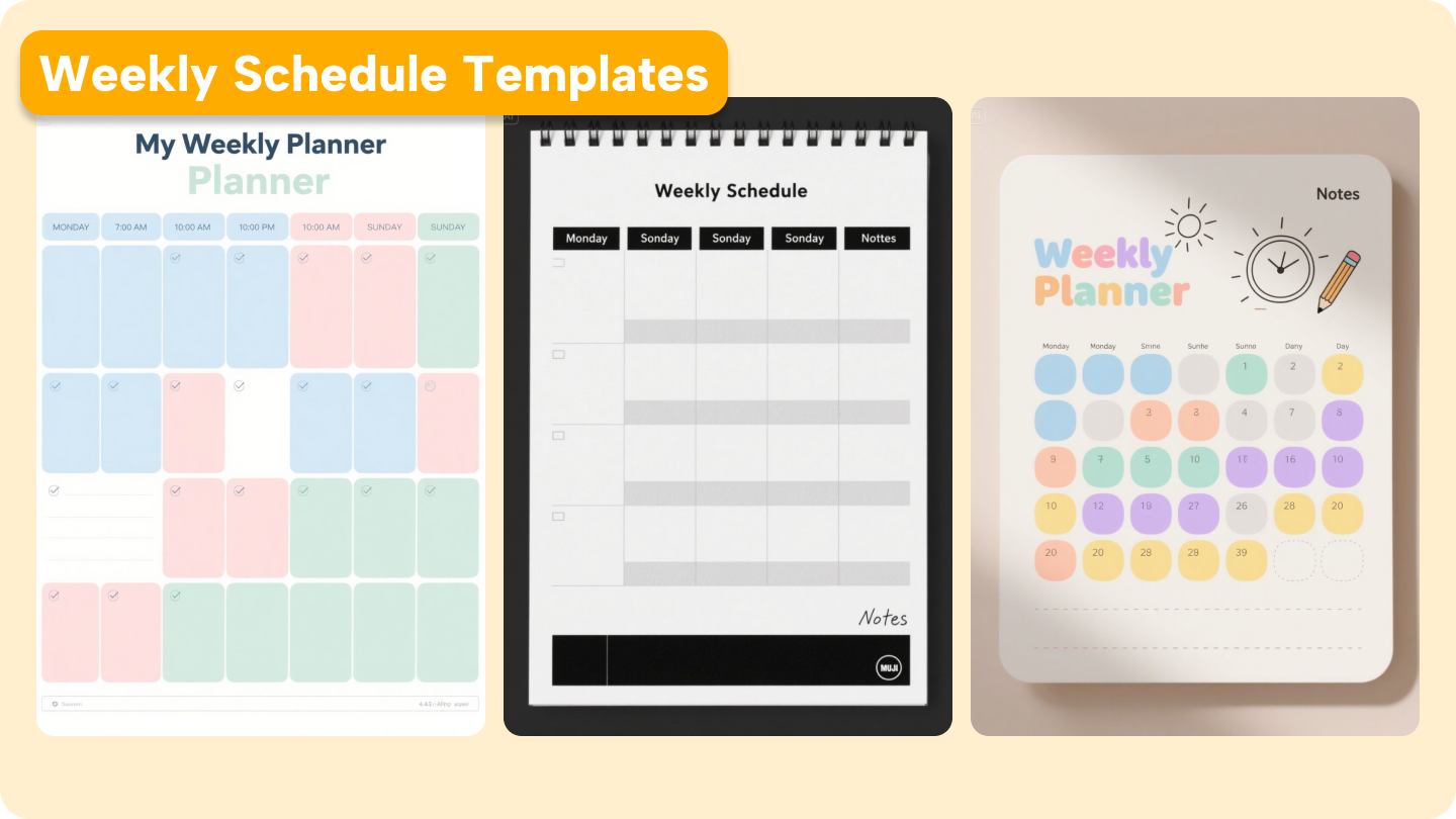 weekly schedule templates