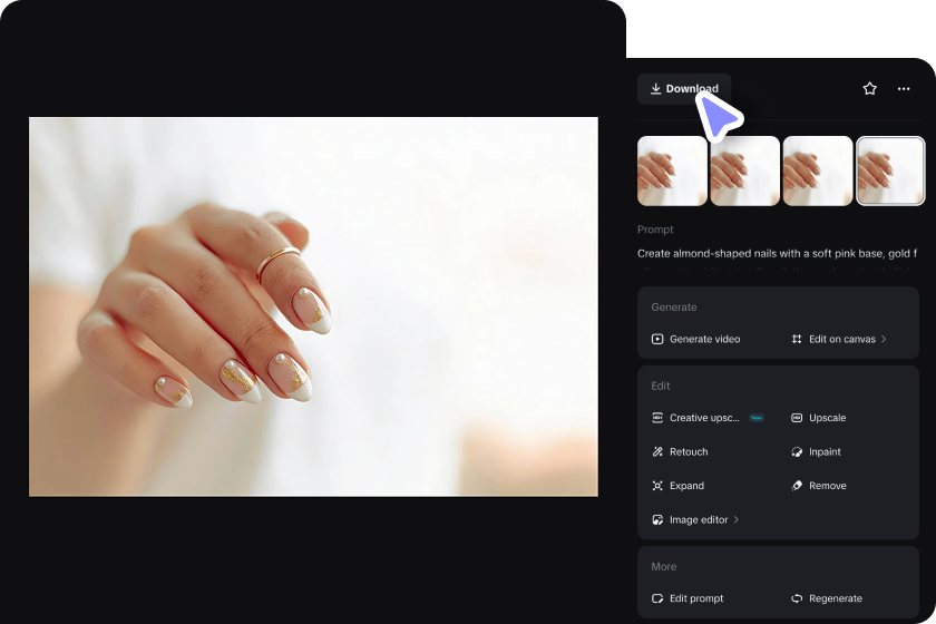  세부 사항을 다듬고 네일 아트를 다운로드하십시오.