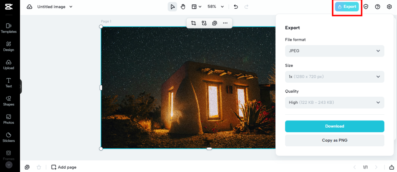 Export image
