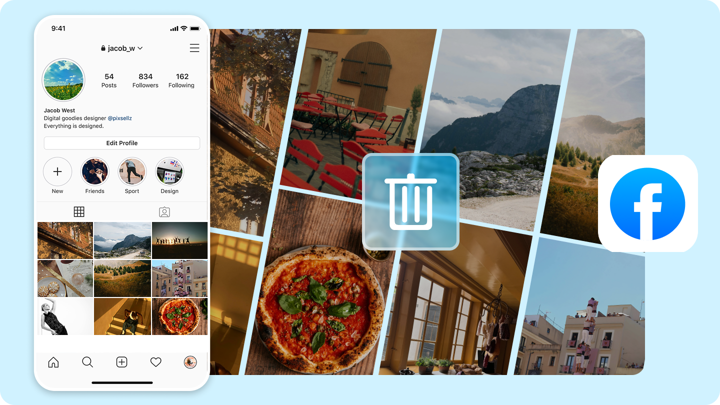 how to delete facebook images