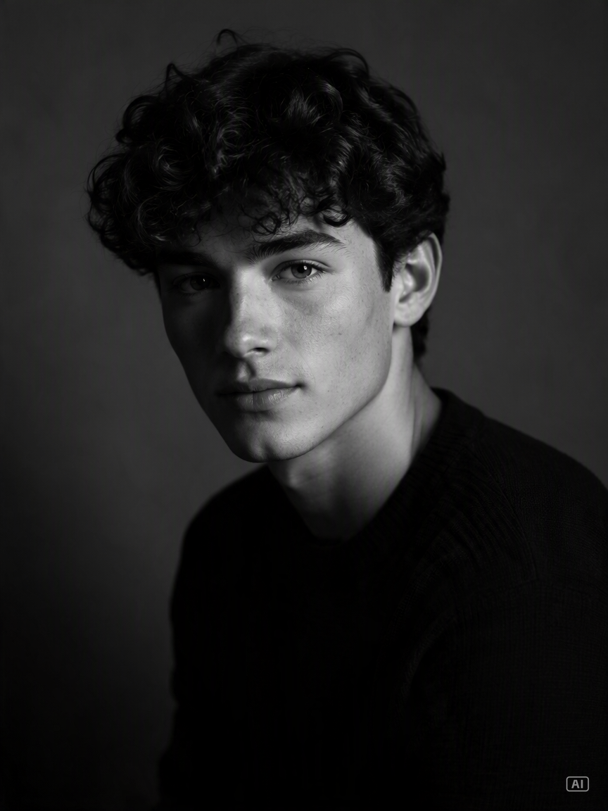 Yearbook photo black and white image generated by Pippit