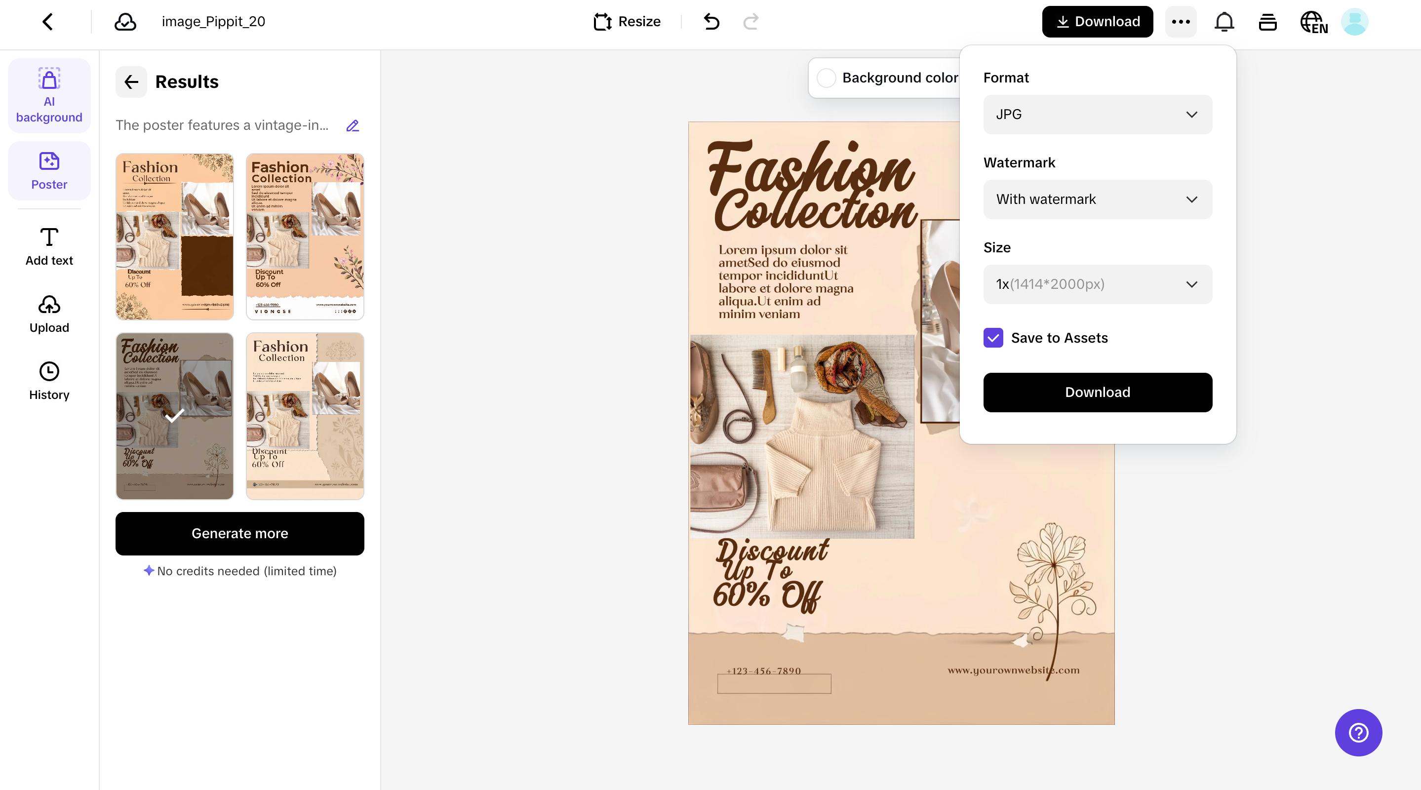 I-export ang iyong poster