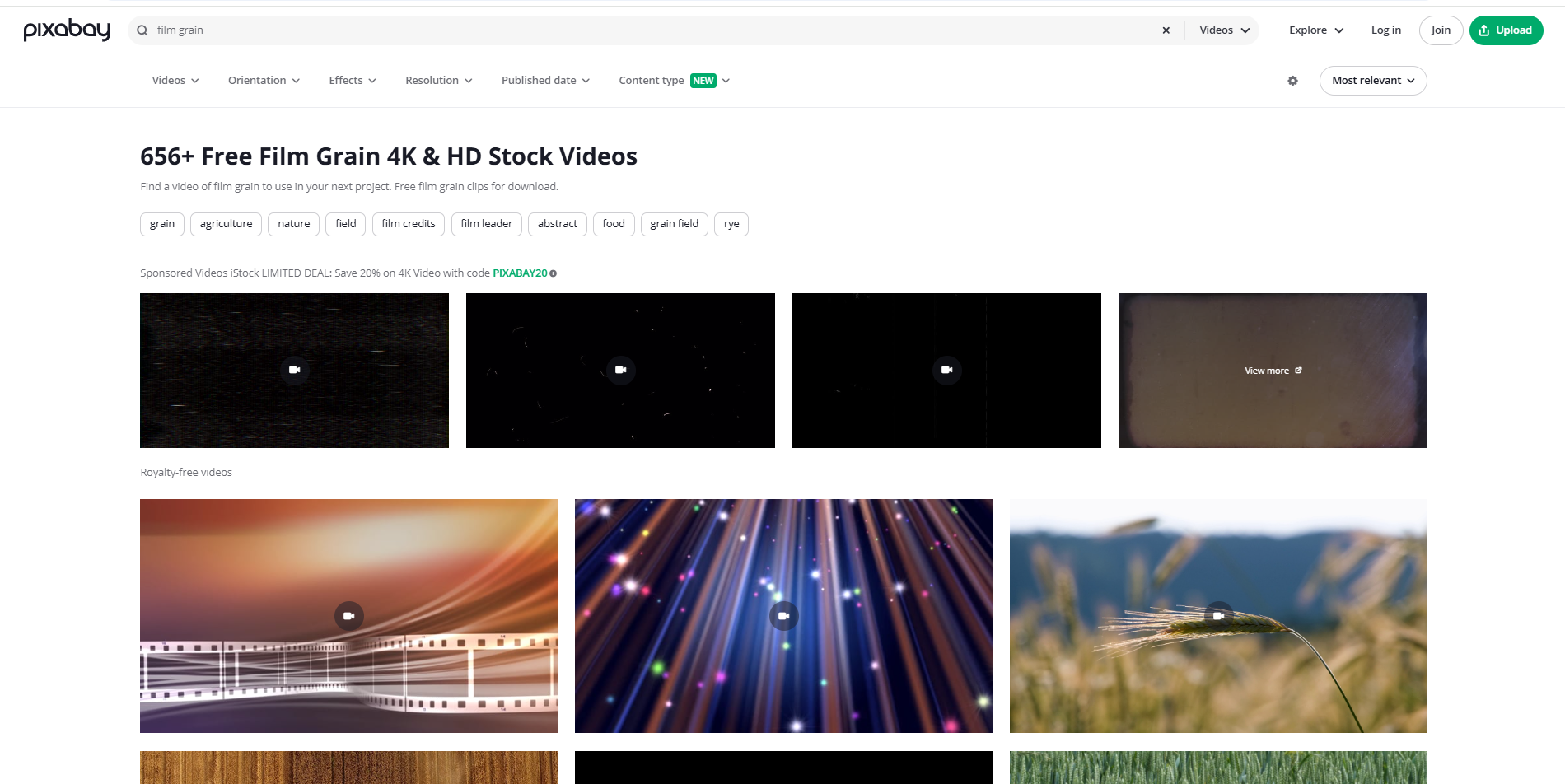 อินเทอร์เฟซของ Pixabay - วิธีที่รวดเร็วในการดาวน์โหลดซ้อนทับเกรนฟิล์ม 35 มม.