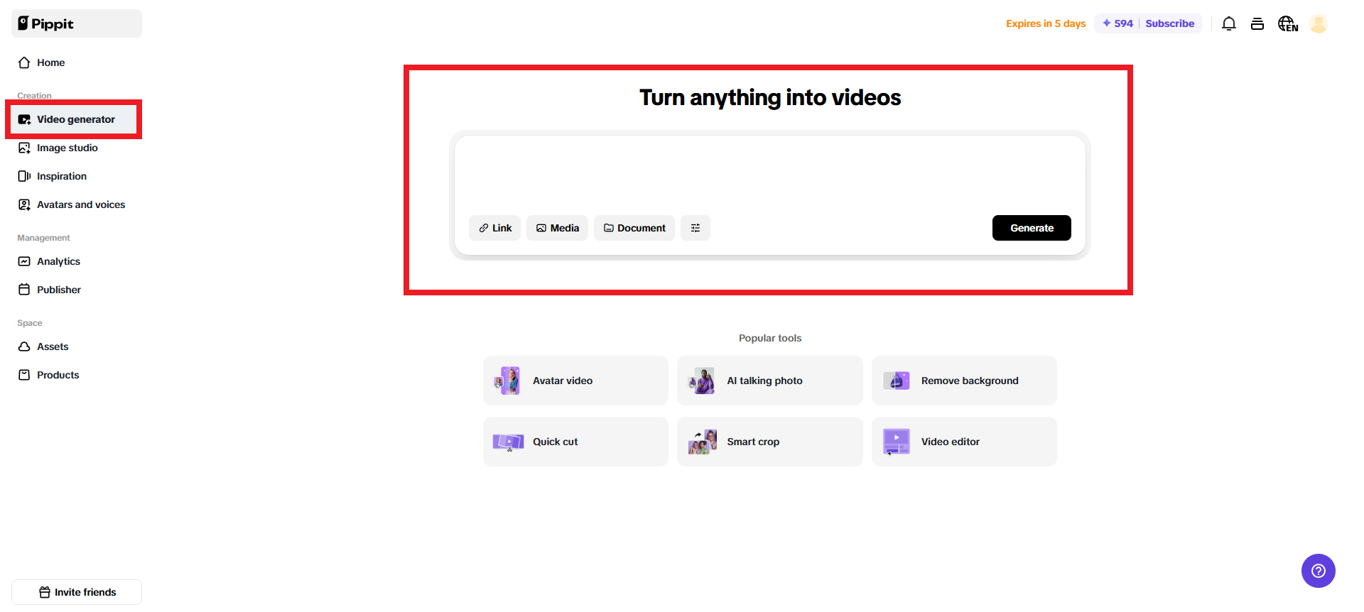 Enter your video generation prompt