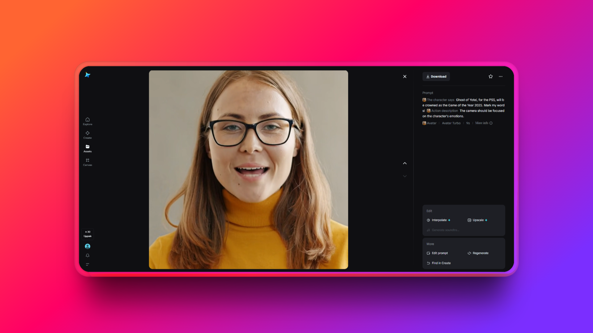 Download your generated video