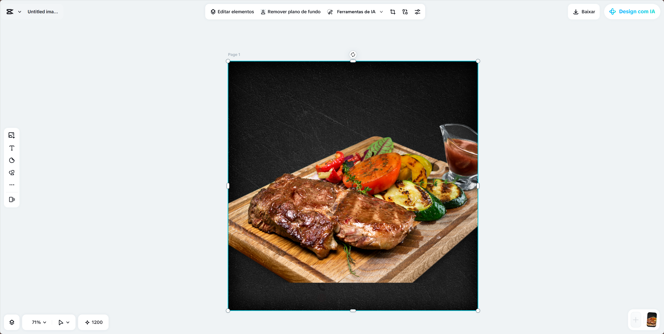 Click Remove Background to activate CapCut Image Background Remover