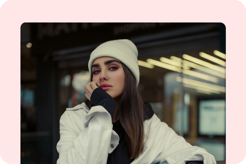  Retrato de mejora del color de los labios