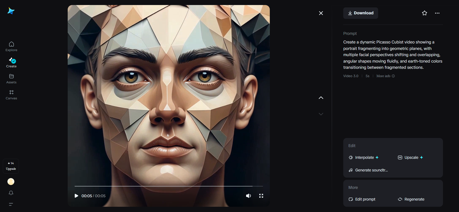 Cubist fragmented video