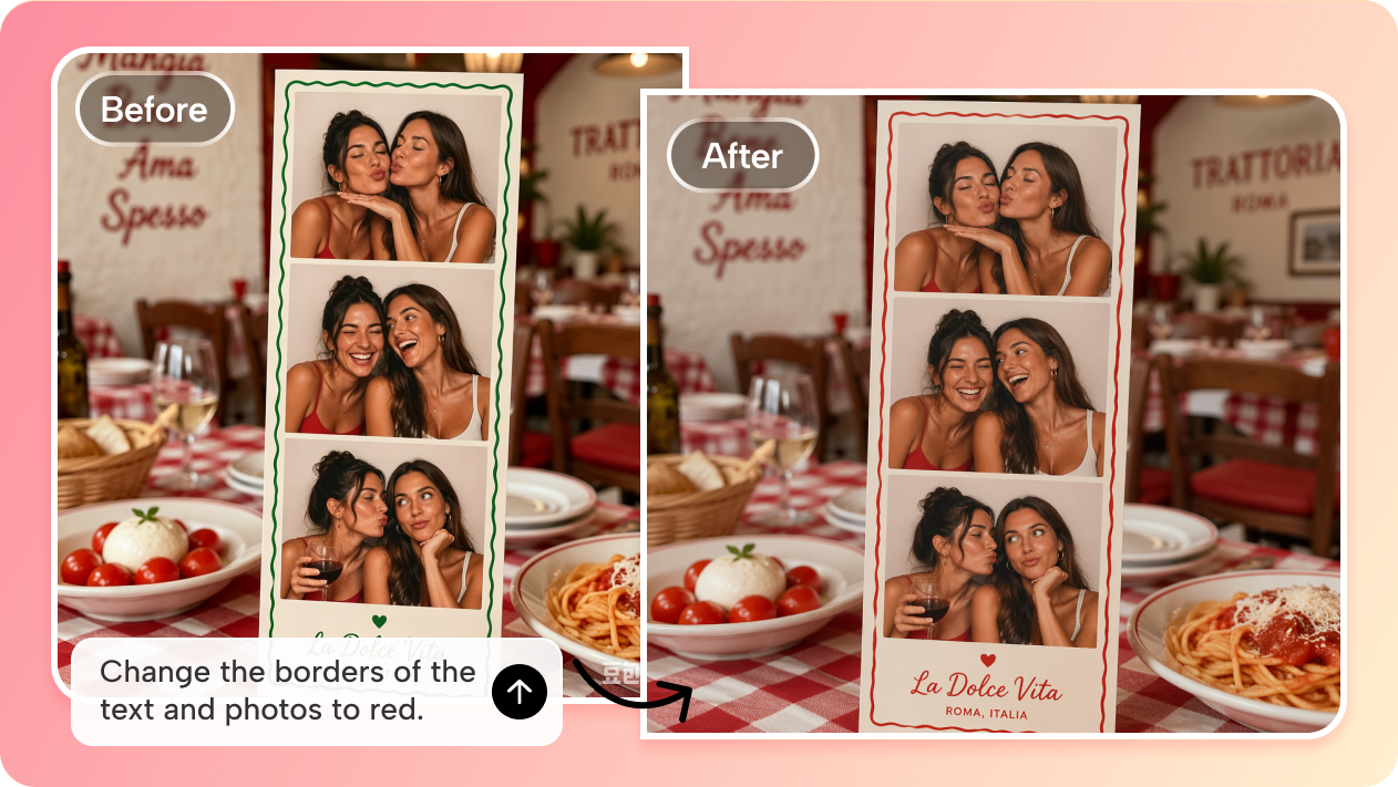 Refine your photo booth look with interactive AI editing