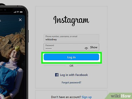 Logging into Instagram account on a computer
